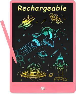 Rechargeable LCD Writing Tablet for Kids, 10 Inch Colorful Doodle Board, Erasable Drawing Tablet Drawing Pad, Kids Educational Birthday Toys Gifts for 3 4 5 6 7 8-Year-Old Boys, Girls Toddlers (Pink)
