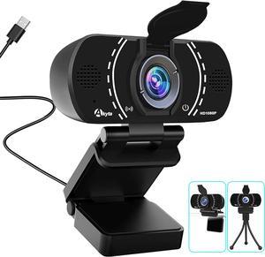 Akyta Webcam, Plug and Play USB Webcam 1080p with Microphone -Privacy Cover-Tripod, Low Light Correction, Streaming PC Web Camera for Computer Laptop Desktop Mac Video Calling/YouTube/Zoom Conference