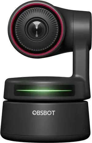 OBSBOT Tiny 4K PTZ Webcam HDR ½.8" Sensor Auto-Focus Dual Microphone AI-Tracking auto-framing Gesture Control for Teaching Live Streaming Video Meeting (4K)