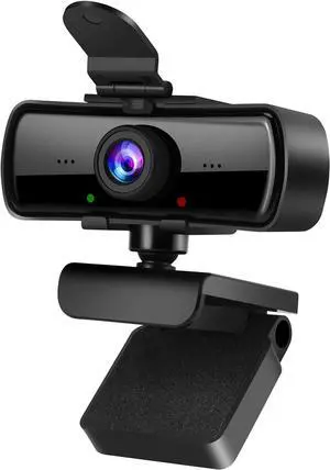 2040x1080 High Resolution HD Desktop Webcam with Microphone for PC Computer Monitor, USB Stream Camera with Privacy Cover 120 Degree Wide Angle Design for YouTube Tiktok Webcast Conferencing