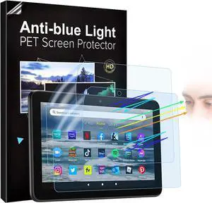 2 Pack Blue Light Screen Protector for All-New Fire 7/Fire 7 Kids Tablet 7 inch (2022 Release 12th Generation) Anti-Glare and Eye Protection PET Screen Protector Light Blue