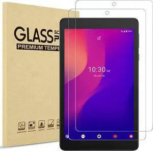 2 Pack Tempered Glass Screen Protector for Alcatel Joy Tab 2 2020 (Model: 9032Z) and Alcatel 3T 8-inch Tablet