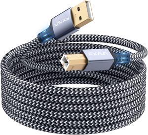 Printer Cable - USB Printer Cable 20 Feet Printer Cable to USB [Aluminum Shell Nylon Braided] High-Speed Printer Cord for Printer/Scanner