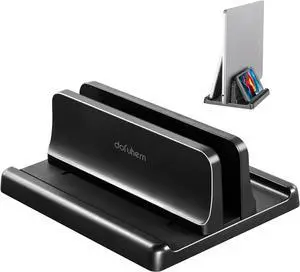 Aluminum Vertical Laptop Stand Dock Holder, Adjustable Slot Width (12-42mm/0.5-1.65 inch), Space-Saving Upright Storage for MacBook and Laptops, Version 2023 Aluminum Vertical Laptop Stand Dock Holder, Adjustable Slot Width (12-42mm/0.5-1.65 inch), Space-Saving Upright Storage for MacBook and Laptops, Version 2023
