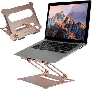 Aluminum Laptop StandDesk, Portable Computer StandLaptop, Notebook Laptop RiserDesk, Ergonomic Adjustable Height Notebook Stand Holder11 to 17 in Mac MacBook Pro Air Dell, Gold