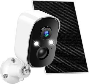 Solar Security Cameras Wireless Outdoor for Home Security, Two Spotlights, 1080P Color Night Vision Battery Powered Camera with 2.4GHz WiFi, PIR, Two-Way Talk, IP66, Cloud/SD