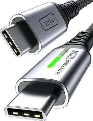 USB C to USB C Cable, I 100W PD 5A Fast Charging Type C to Type C Cable [6.6ft], Nylon Braided USB-C Cord Phone Charger for Samsung S22 Note 20 iPad Pro MacBook Tablets LG Google etc.