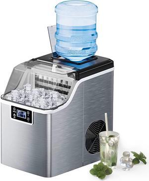 ARLIME Portable Countertop Ice Maker Machine, 45 Lbs/24H, 24 Pcs/13 Mins, 2 Ways to Add Water, Compact Self-Cleaning Ice Machine with Ice Scoop & Basket for Home Office Bar Party
