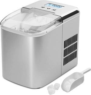  COSTWAY Countertop Ice Maker, 33LBS/24H Portable and Compact Ice  Machine with Self-cleaning Function, Bullet Ice Cubes Ready in 7 Mins,  Include Ice Scoop and Basket, Soinc Ice Maker for Indoor Use