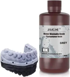 Rapid UV-Curing Resin 405nm, Dental Model Resin for Orthodontic Brace Water Washable with Lower Shrinkage & High Presicion Grey 500g