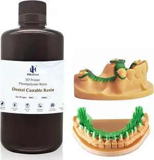 Jamghe Dental Castable Resin UV Photopolymer Resin 405nm Ultra Low Shrinkage, Easy Casting for Dental implant Restoration Frame & Crown 1000G Jamghe Dental Castable Resin UV Photopolymer Resin 405nm Ultra Low Shrinkage, Easy Casting for Dental implant Restoration Frame & Crown 1000G