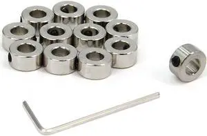 Yeebyee 5mm Shaft Collar T5 Lead Screw Lock Ring Carbon Steel with Nickle Plated Material Isolation with M3 Screws for 3D Printer Parts,12pcs/Pack (Silver-5MM), Welcome to consult