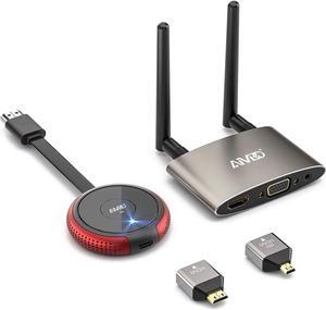 TIMBOOTECH HDMI Wireless Transmitter and Receiver 4K, Dual Screens HDMI & VGA Live Casting 5G Video/Audio for Laptop, Cable Box, Camera, Blu-ray, Phone, Netfix to Monitor, Projector, HDTV 165FT/50M
