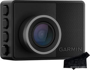 Garmin Dash Cam 57 1440p 140degree FOV Remotely Monitor Your Vehicle While Away with New Connected Features Voice Control Compact and Discreet Includes Memory Card and Signature Series Cloth