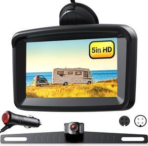 Backup Camera for Truck 5'''' HD 1080P Front Rear View Monitor kit IP69 Waterproof Night Vision DIY Grid Lines for Car RVs Trucks Tractors Bus Semi-Trailers Pickup S3