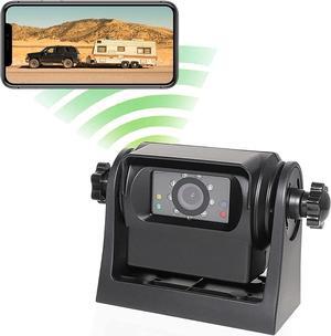 EWAY WiFi Magnetic Hitch Wireless Backup Rear/Front View Camera Rechargeable Battery for Easy Hitching of Gooseneck Horse Boat Travel Trailer/Fifth Wheels/RV/Camper Reverse for iPhone iPad Android