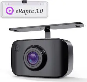 eRapta Reverse Camera 3.0 License Plate Backup Camera HD 149° Wide Rear View IP69K Waterproof IR Night Vision Easy Mount DIY Grid for Cars Trucks Pickups SUV RV Van Jeep ERT11