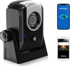 Wireless Backup Reversing Camera, WiFi Dash Cam Work with Phone IP68 Waterproof IR Night Vision Wide Angle Magnetic Rear View Parking Camera for Trailers Trucks RVs Camper Car