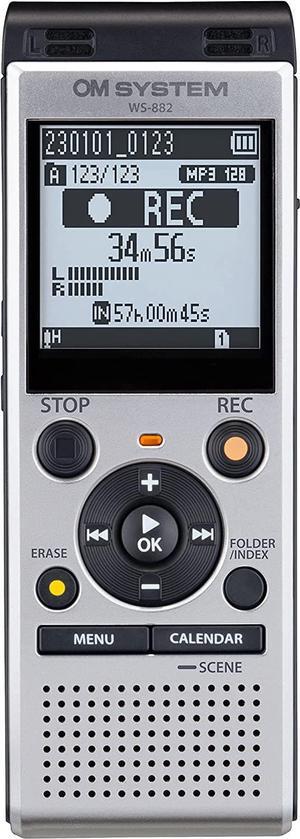 WS-882 Digital Voice Recorder with Stereo Microphones, 6 Recording Scenes, Direct USB, Voice Filter, Low-Cut Filter, 4 GB Memory, Voice Balancer, Intelligent Auto Mode, VCVA