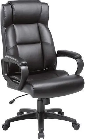 Lorell Soho High-Back Leather Executive Chair, Black