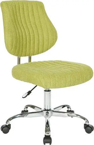 OSP Home Furnishings Sunnydale Adjustable Plush Office Chair with Chrome Base, Basil