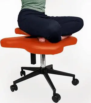 H-A Meditation Chair, Home Office Desk Chair, Cross Legged Kneeling Chair,Flexible Design for Fidgety Sitters, Orange, 23D x 26W x 23H in