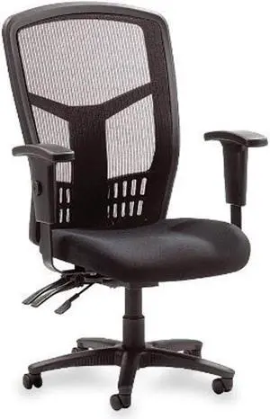 Lorell Ergomesh 86000 Chair, 28.5D x 28.5W x 45H in, Black Mesh Back/Black Fabric Seat