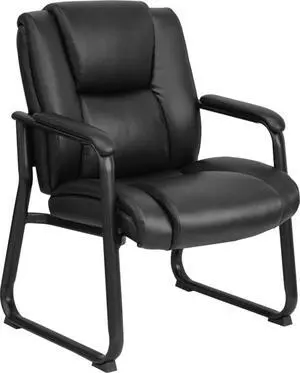 Flash Furniture Reception Chairs | Black LeatherSoft Side Chairs for Reception and Office