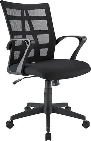 Realspace® Jaxby Mesh/Fabric Mid-Back Task Office Chair, Black, BIFMA Compliant