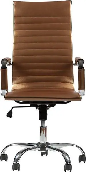Winport Furniture High-Back Leather Executive Desk Chair, Gold