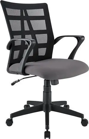 Brenton Studio Realspace® Jaxby Mesh Mid-Back Task Chair, Black/Gray, BIFMA Certified