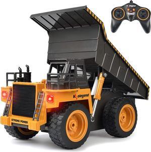 kolegend Remote Control Dump Truck RC Truck Construction Vehicle Truck Toys with Rechargeable Battery for Toddlers Kids Boys and Girls