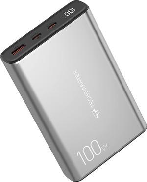 Techsmarter 20000mah 100W 130W Max Dual USBC PPS PD Power Bank with 45W Samsung Super Fast Charging Portable Charger Compatible with iPhone Galaxy iPad MacBook Chromebook Steam Deck Dell HP
