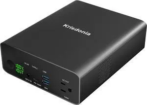 Krisdonia Power Bank with AC Outlet, Portable Laptop Charger Battery Bank USB C 100W Fast Charging, 80000mAh/296Wh Power Station External Battery Pack 130W/110V for Outdoor Camping Home Office