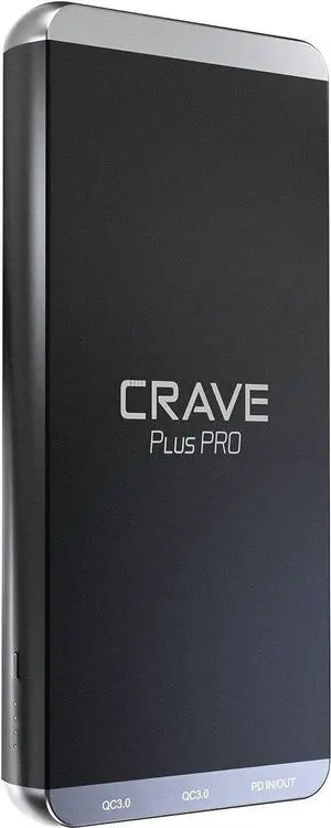 Crave PD Power Bank, Plus PRO Aluminum Portable Charger with 20000mAh [Quick Charge QC3.0 Dual Ports + Power Delivery PD Type C 45W] External Battery Pack for MacBook, iPhone, Samsung and More