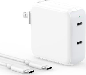 Charger for MacBook Air MacBook Pro 13 14 15 16 inch 2024 2023 2022 2021 2020 2019, M1 M2 M3, iPad Pro Air Mini, iPhone 15 Pro Max Plus, 67W Dual Port USB C Power Adapter, 6.6FT USB-C Charging Cable