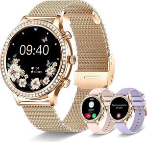 Women's Smart Watch(Call Receive/Dial), Lefitus Fitness Tracker Waterproof Smartwatch for Android iOS Phones with 1.32" HD Full Touch Screen AI Voice Control Heart Rate Sleep Monitor Pedometer