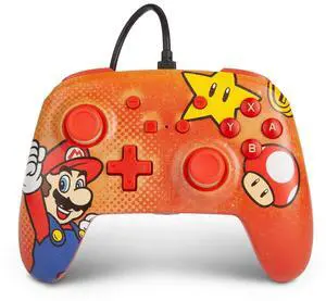 PowerA Enhanced Wired Controller for Nintendo Switch - Mario Vintage, Gamepad, Wired Video Game Controller, Gaming Controller - Nintendo Switch