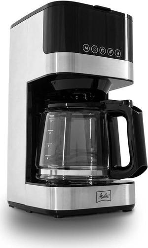 Melitta Aroma Tocco Glass Drip Coffee Maker | Programmable Coffee Machine | Glass Carafe Coffee Pot | 10 Cup Coffee Maker | Glass Touch Control Panel | Stainless Steel accented Coffee Maker