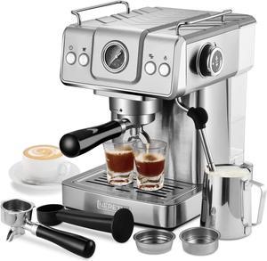 Mecity 20 Bar Espresso Machine with Milk Frother, Brushed