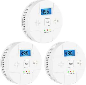 3 Pack Combination Smoke Carbon Monoxide Alarm Detector Battery Operated, Portable Smoke and Co Alarm for Home Bedroom TravelEasy to Install