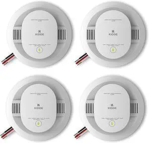 Hardwired Smoke & Carbon Monoxide Detector, AA Battery Backup, Interconnectable, LED Warning Light Indicators, 4 Pack