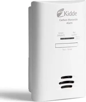 Carbon Monoxide Detector Plug In Wall with AA Battery Backup Test-Hush Button