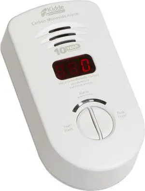 Monoxide Detector, Plug In Wall with 10-Year Battery Backup, Digital LED Display, Test-Hush Button