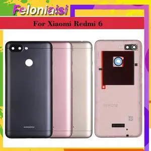 Housing For Xiaomi Redmi 6A Redmi 6 Plastic Battery Door Back Cover Replacement Parts Case With Buttons Camera Lens