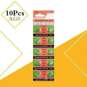 10pcs/pack AG5 1.55V Button Batteries SR754 193 Cell Coin Alkaline Battery  393A 48LR G5A For Watch Toys Remote LR754 393