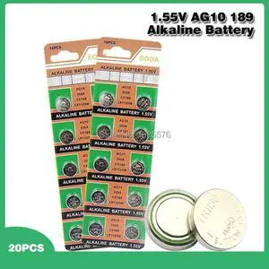 20 Pcs 1.55V AG10 L1131 389 189 LR54 LR1130 Alkaline Batteries Button Cell Coin For Clocks Watches Calculators Computers