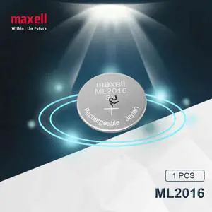 1pc Maxell ML2016 ML 2016 3v Li-Ion Lithium Ion Rechargeable Coin Cell Button CMOS RTC Battery Batteries