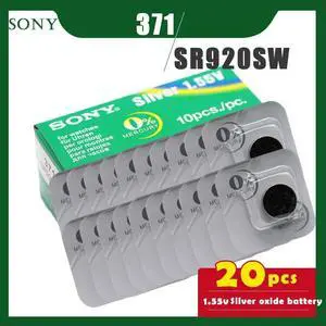 20PCS SONY 371 SR920SW 1.55V Silver Oxide Button Cell Battery 171 LR920 LR69 AG6 for Watch Toys Single grain packing 20PCS SONY 371 SR920SW 1.55V Silver Oxide Button Cell Battery 171 LR920 LR69 AG6 for Watch Toys Single grain packing