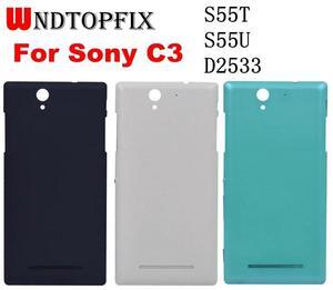 For SONY C3 Battery Cover Rear Battery Door Housing For Sony Xperia C3 S55T S55U D2533 Back Cover Case With Power Button